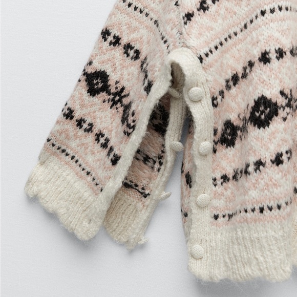 ZARA JACQUARD KNIT SWEATER WITH SIDE VENTS - Picture 5 of 12